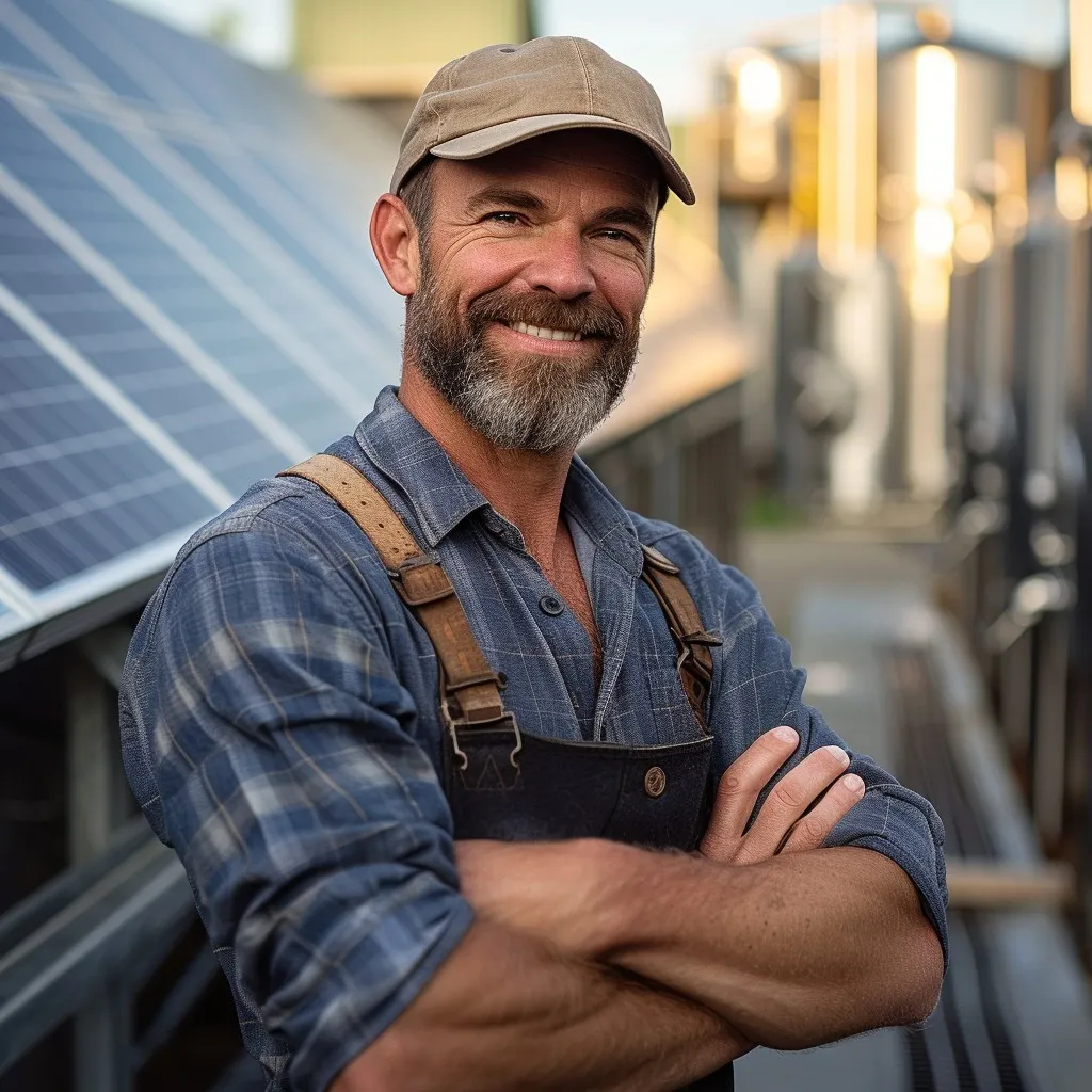 Technician inspecting and repairing a rooftop solar system