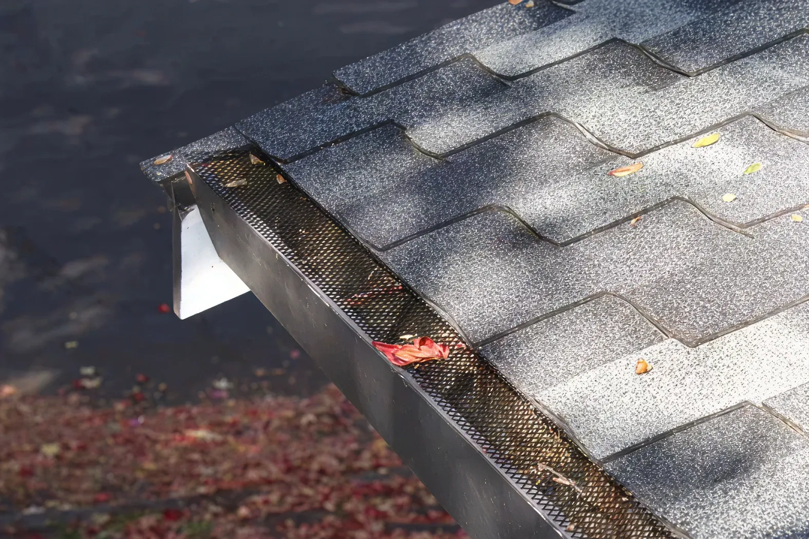 Newly installed seamless gutters on a home